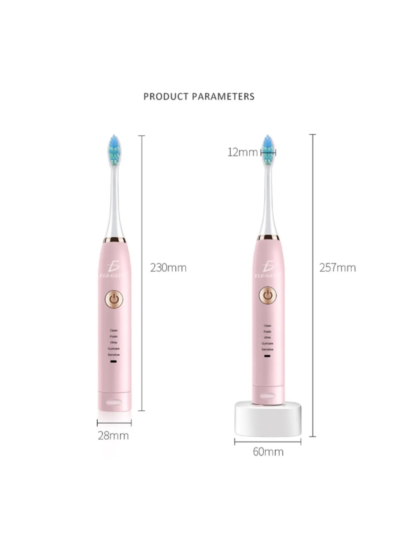 Cepillo De Dientes Electrico Con Base Recargable Ultrasónico Con 2 cabezales dental