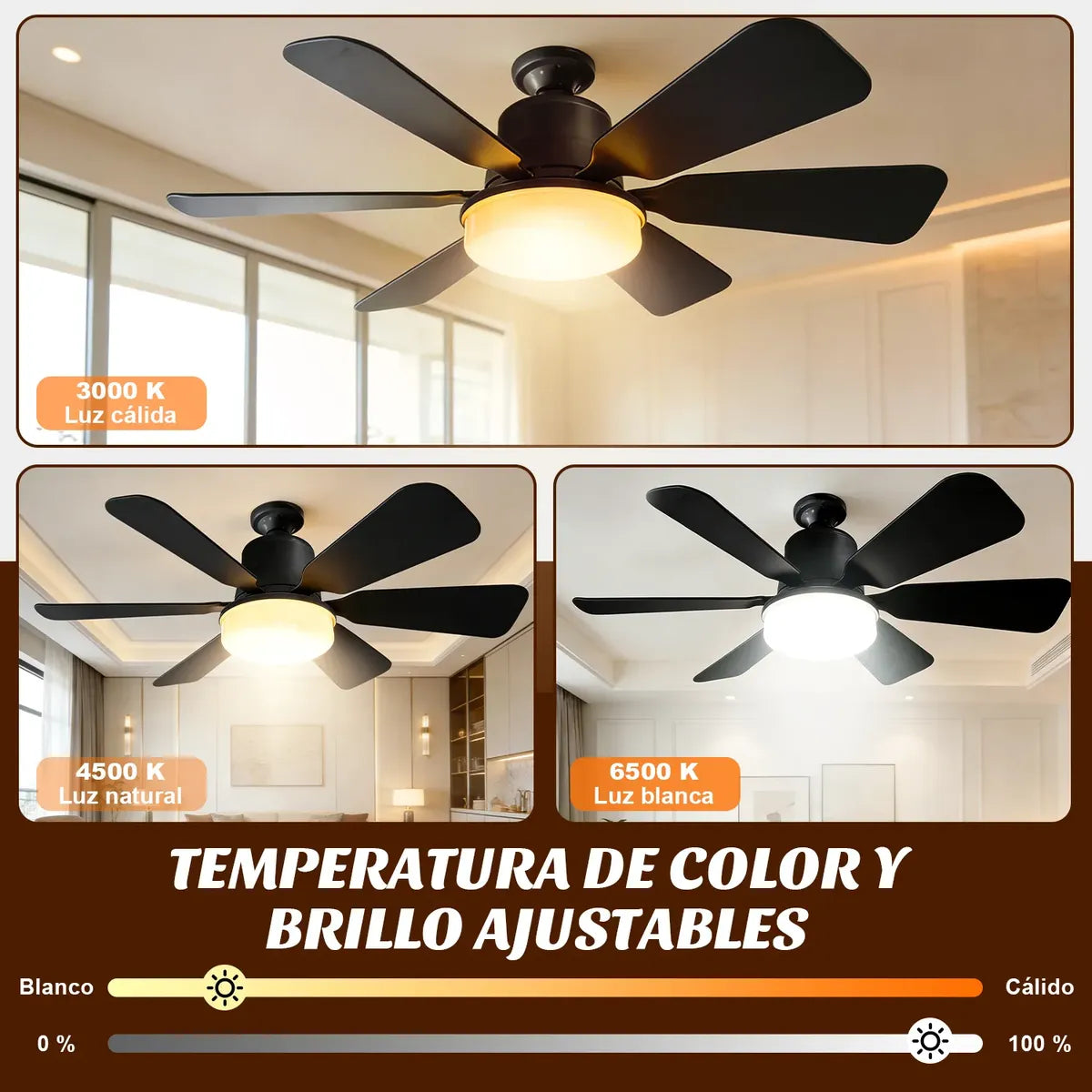 Ventilador de techo con lampara y control Remoto