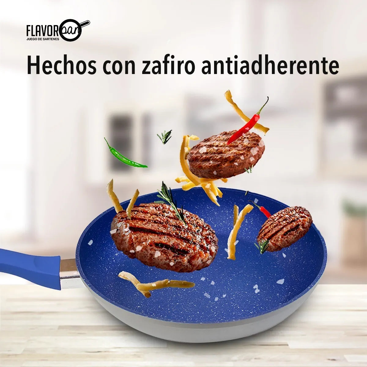 Sarten y olla De Zafiro Pan Ideal Para Inducción