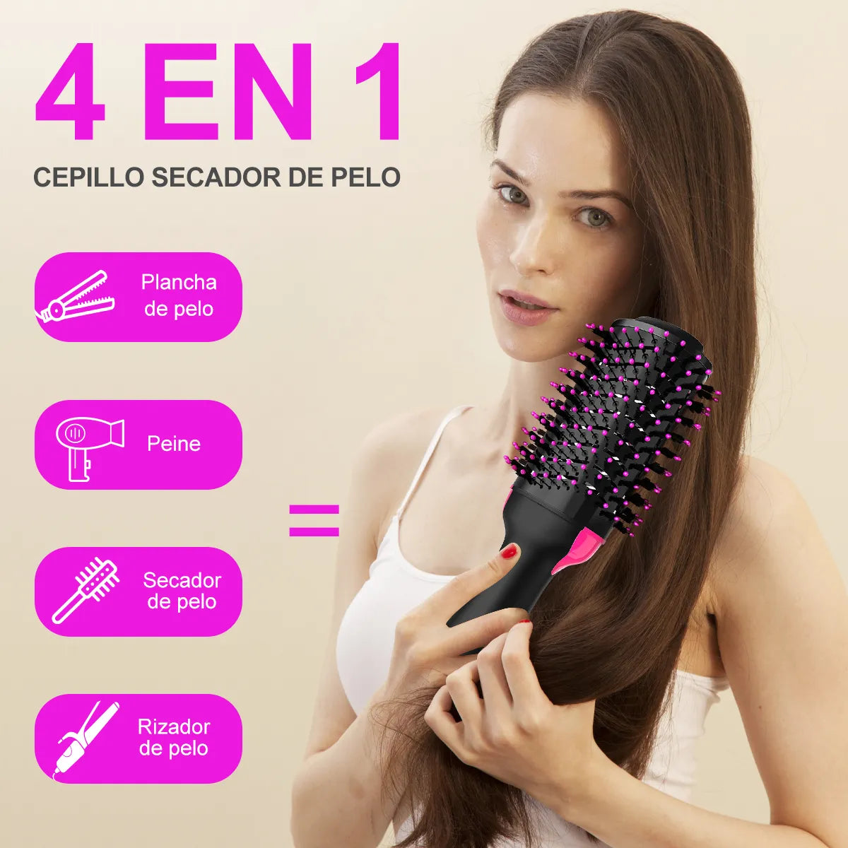Cepillo de aire caliente 2 en 1 (Seca y Alisa)