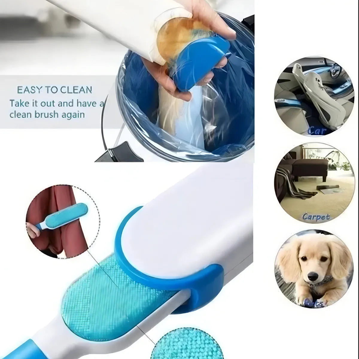 3 Removedores Cepillos Quita Pelo Pelusa De Mascotas Ropa