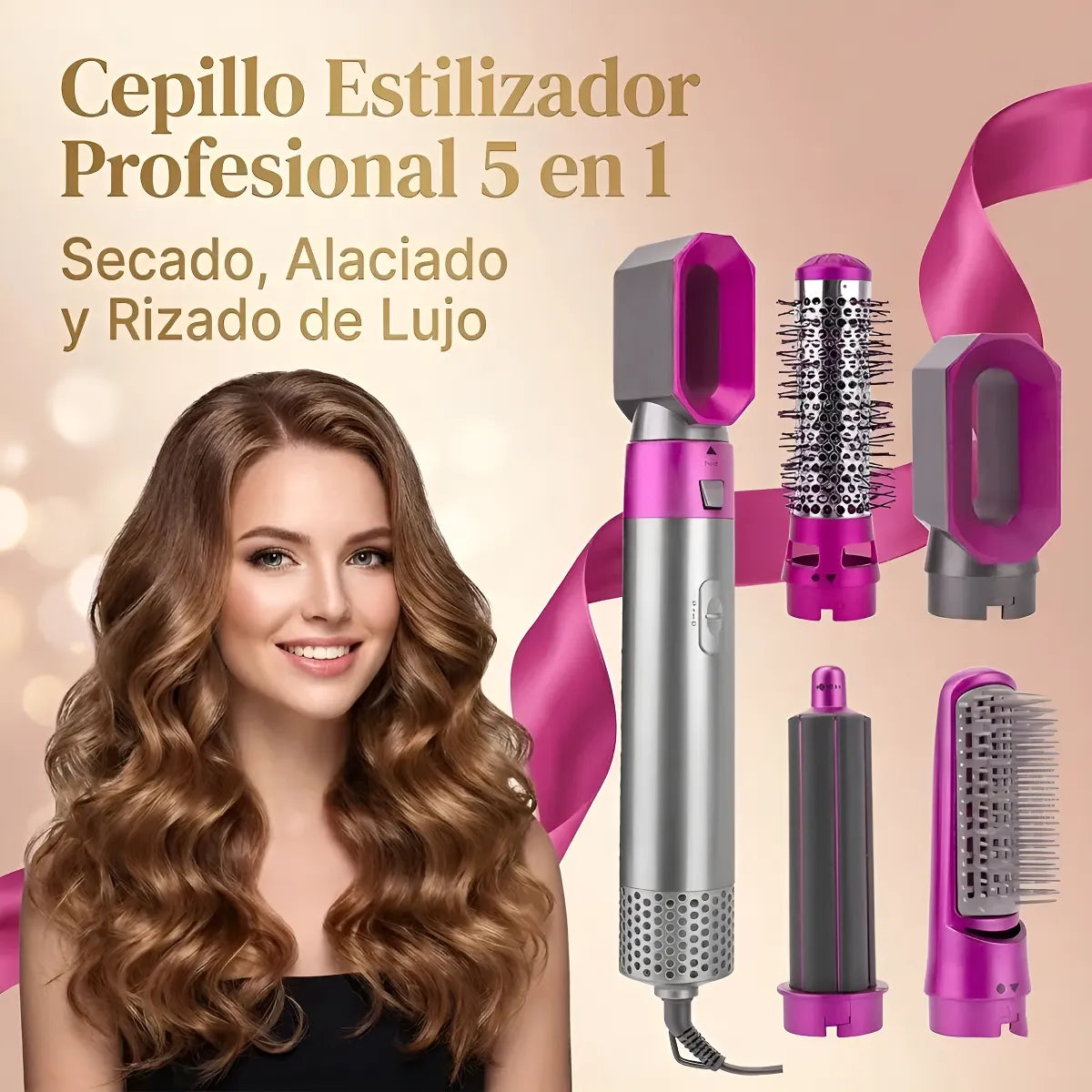 Cepillo 5 en 1 (Seca, ondula y Alisa)