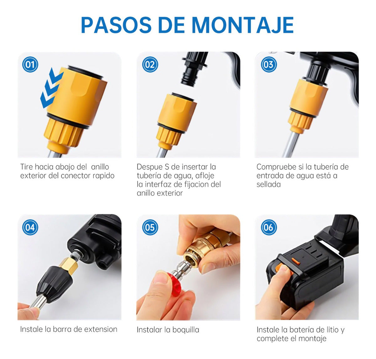 Hidrolavadora de alta potencia, Recargable y Portátil