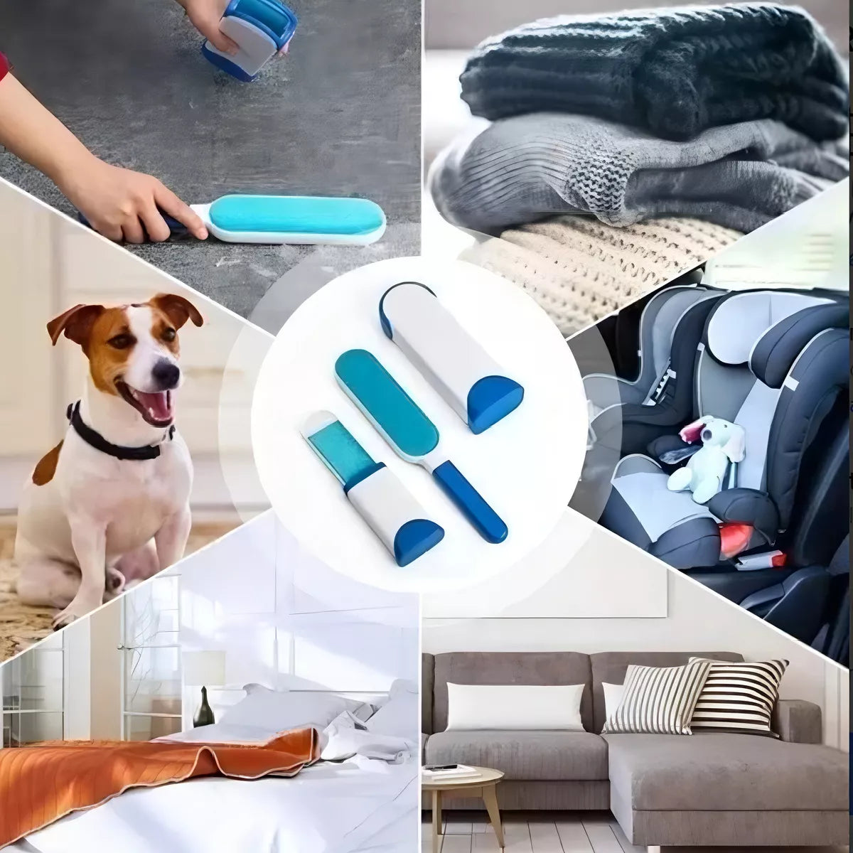 3 Removedores Cepillos Quita Pelo Pelusa De Mascotas Ropa