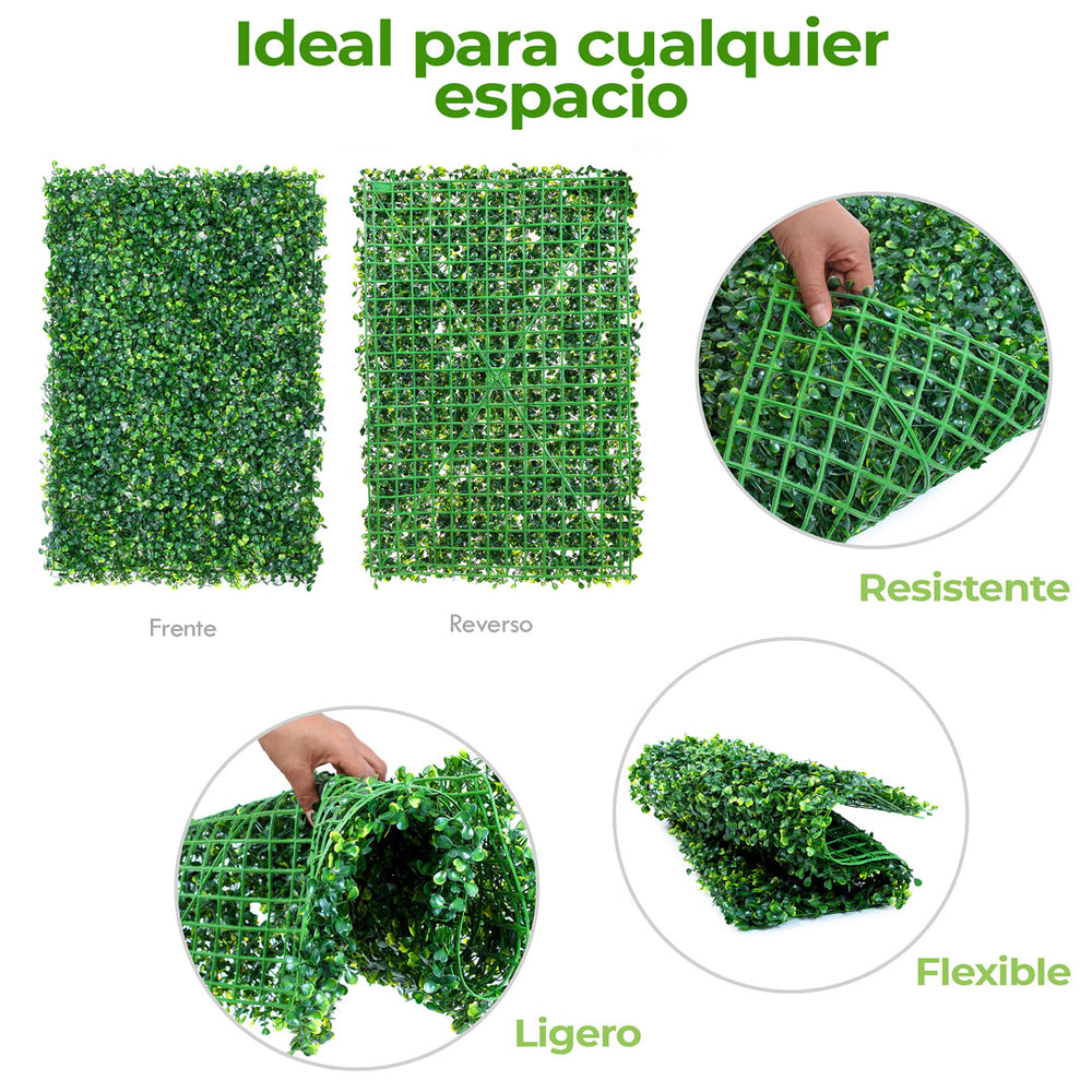 FOLLAJE ARTIFICIAL SINTÉTICO (20 PIEZAS DE 60 X 40 CM)