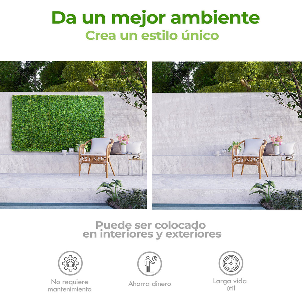 FOLLAJE ARTIFICIAL SINTÉTICO (20 PIEZAS DE 60 X 40 CM)