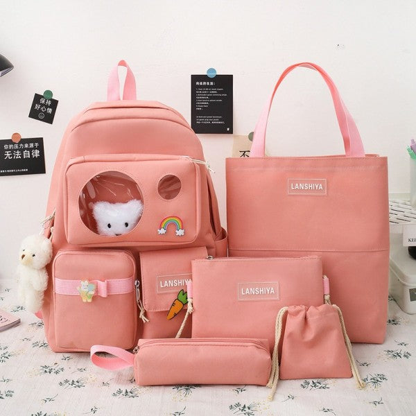 Conjunto mochila set de 5 piezas escolares