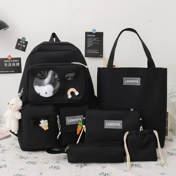 Conjunto mochila set de 5 piezas escolares