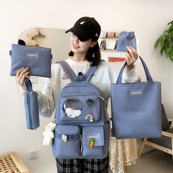 Conjunto mochila set de 5 piezas escolares