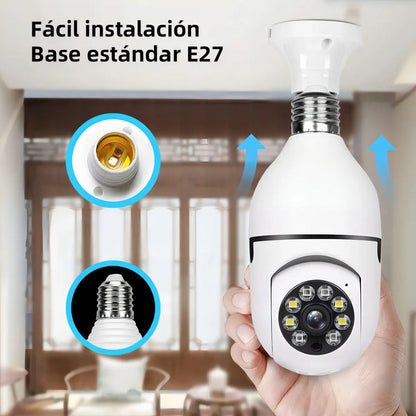 Foco Cámara de Seguridad  Interior Exterior con LED visión nocturna Alarma