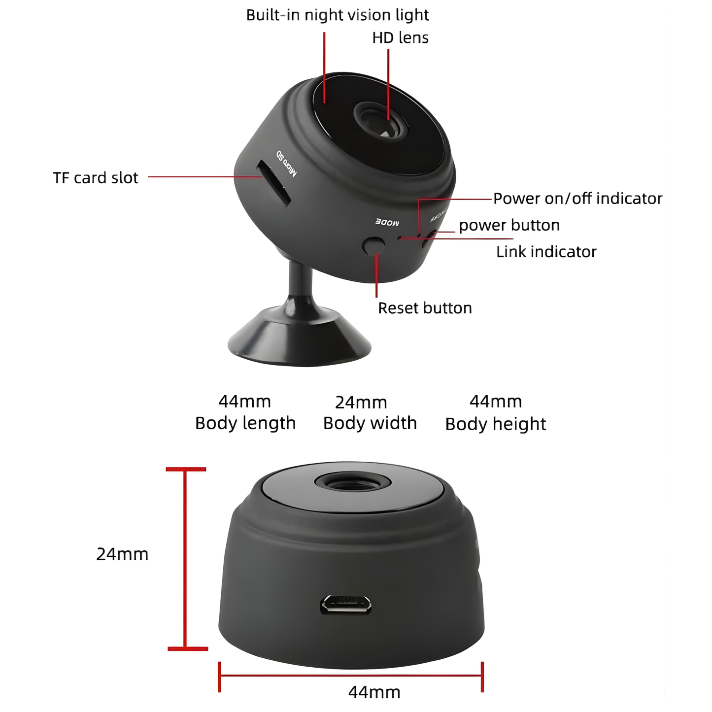 Mini Camara Ip Wifi Espia 1080p