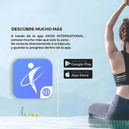 Báscula digital hasta 180 kg - Proporciona valores como peso, IMC, grasa corporal, grasa visceral, edad metabólica y masa muscular.