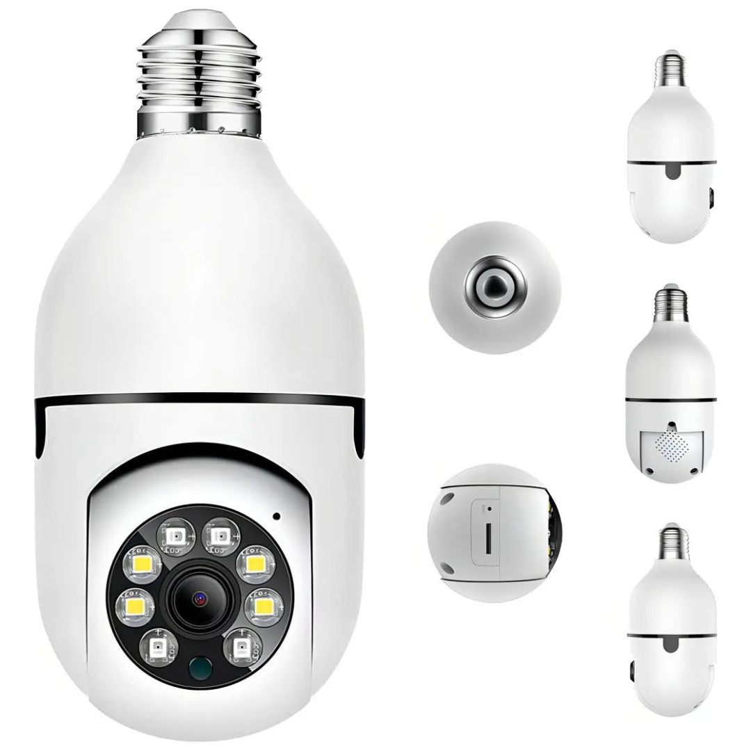 Foco Cámara de Seguridad  Interior Exterior con LED visión nocturna Alarma