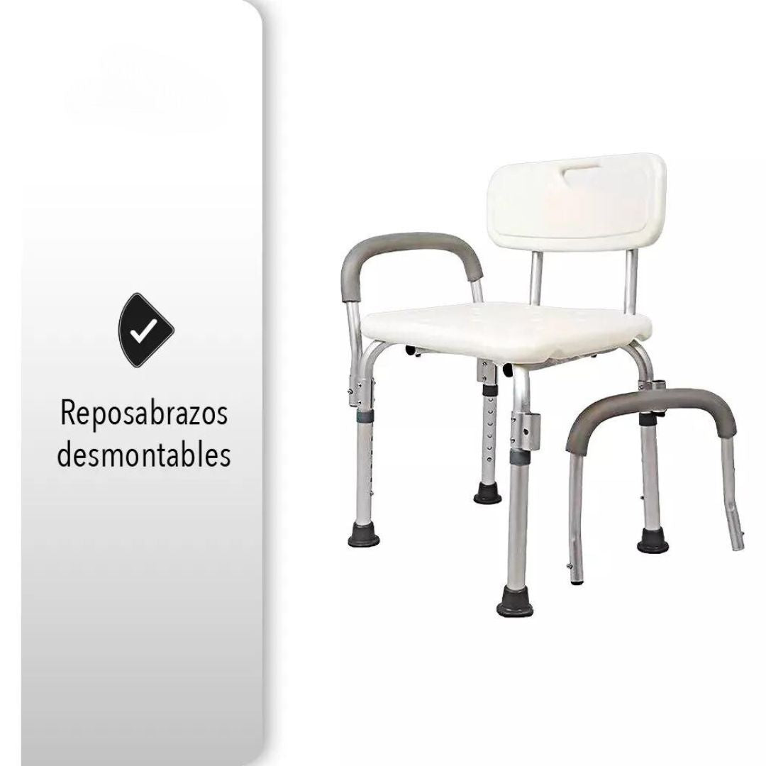 Silla Para Ducha Con Brazos Ajustables