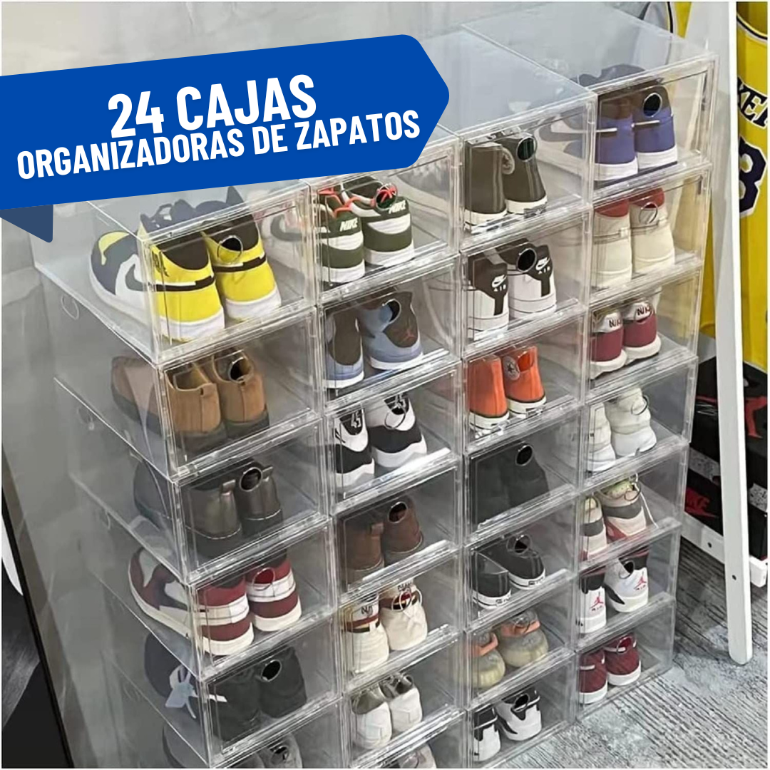 Cajas Organizadoras De Zapatos Transparente 24 Piezas