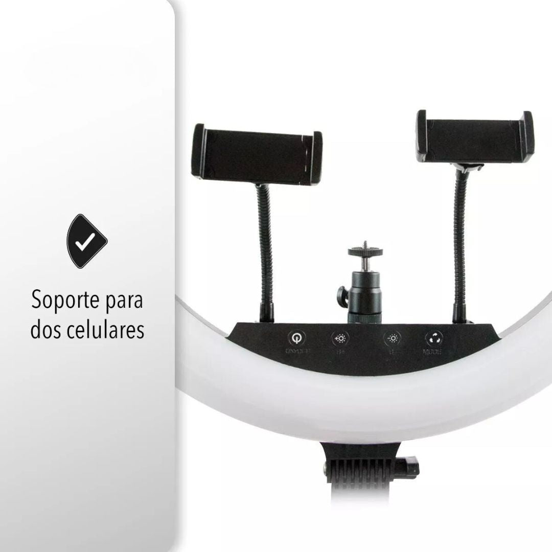 Aro Luz Triple Profesional Luz Led Blanca Cálida 18 Pulgadas Color de la luz Blanco cálido