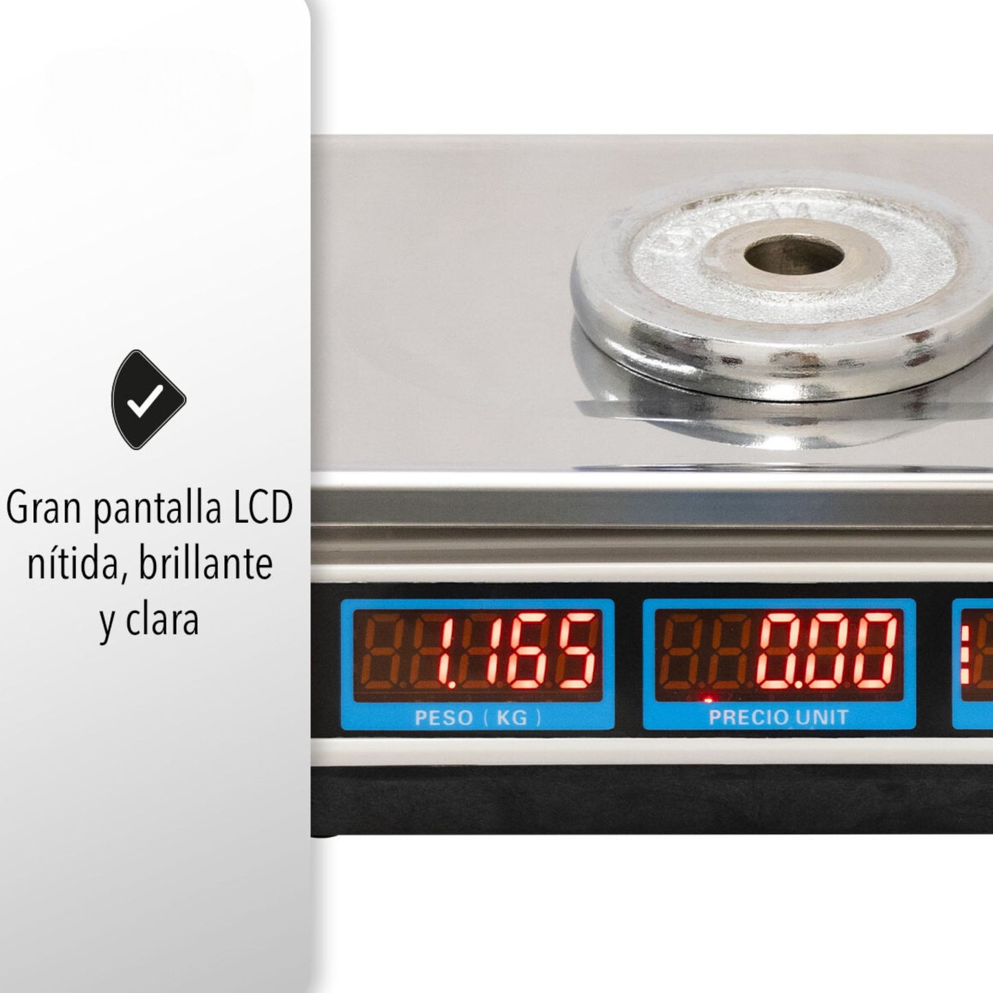 BASCULA COMERCIAL DIGITAL RECARGABLE HASTA 40 KG