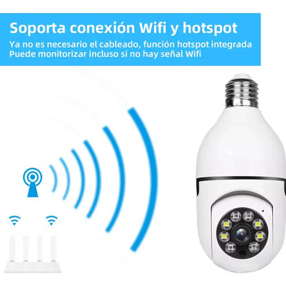 Foco Cámara de Seguridad  Interior Exterior con LED visión nocturna Alarma