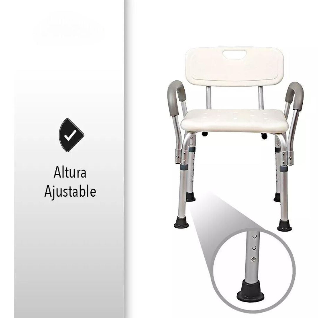 Silla Para Ducha Con Brazos Ajustables