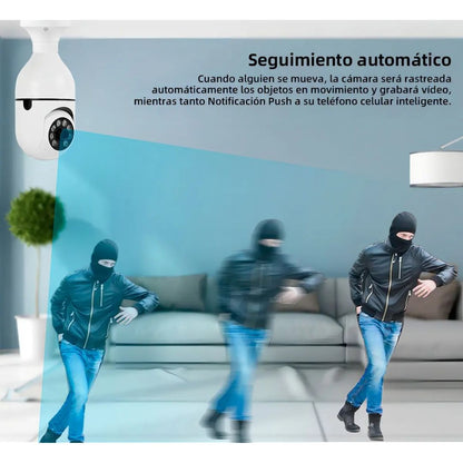 Foco Cámara de Seguridad  Interior Exterior con LED visión nocturna Alarma