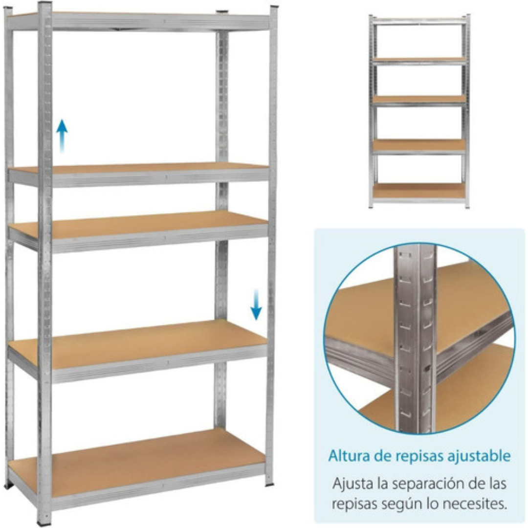 Anaquel Metálico 5 Niveles 90x40x180 Cm Organizador Uso Rudo