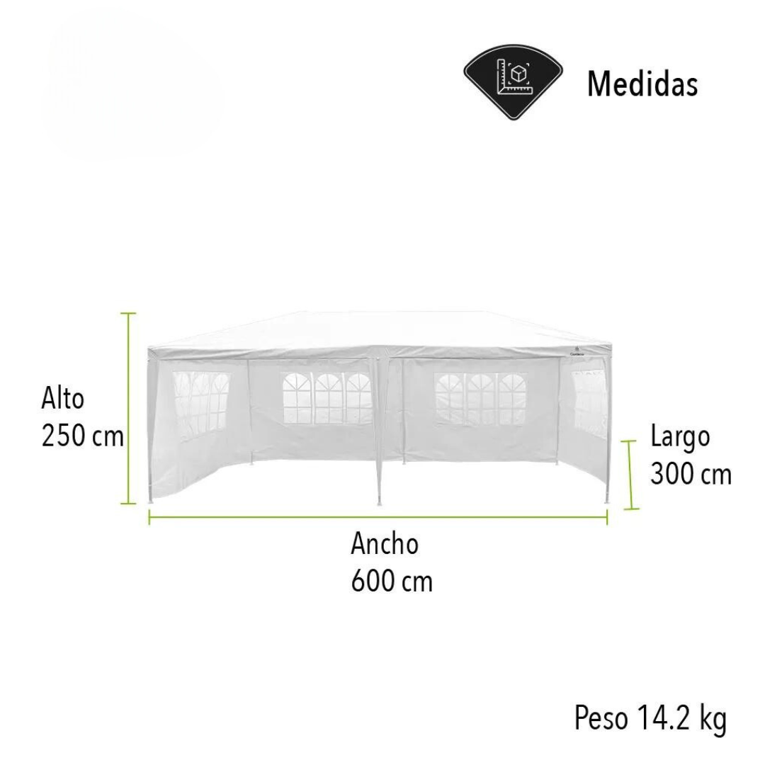 Toldo Carpa Reforzado Con Paredes 3x6 Metros