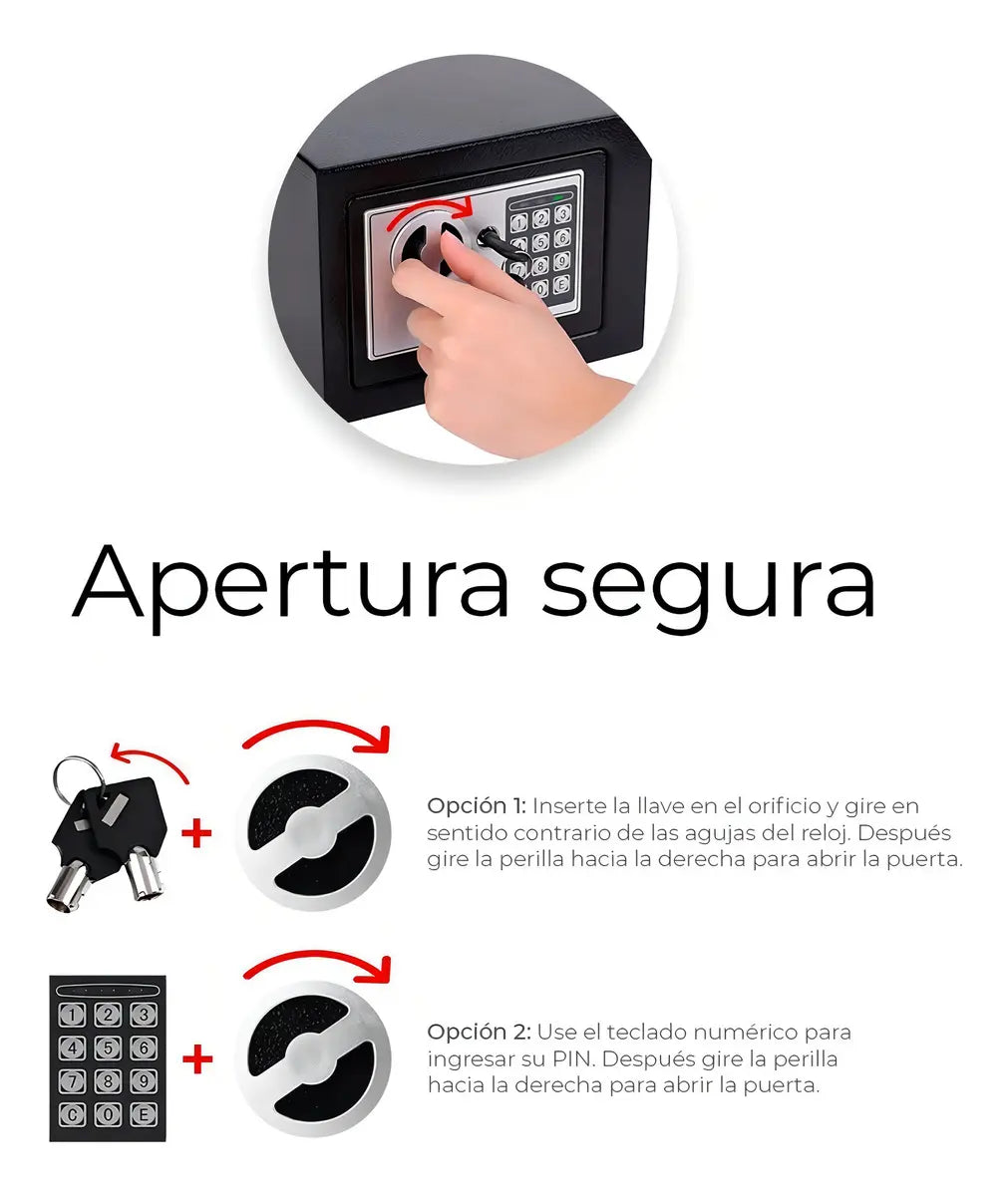 Caja Fuerte Digital De Alta Seguridad Con Código Y Llave