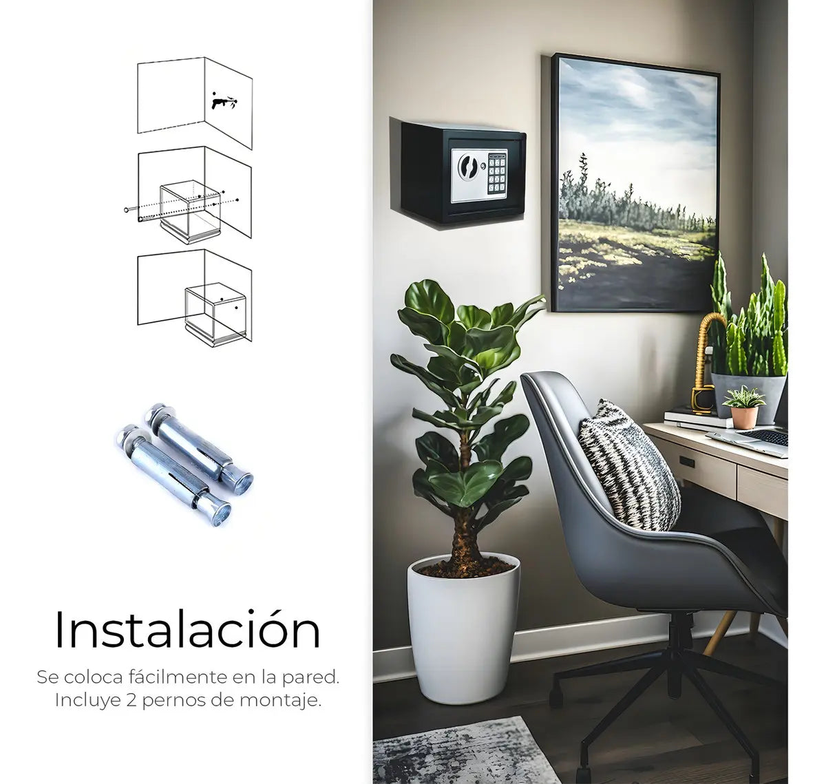 Caja Fuerte Digital De Alta Seguridad Con Código Y Llave