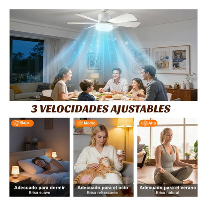 Ventilador de techo con lampara y control Remoto