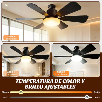 Ventilador de techo con lampara y control Remoto