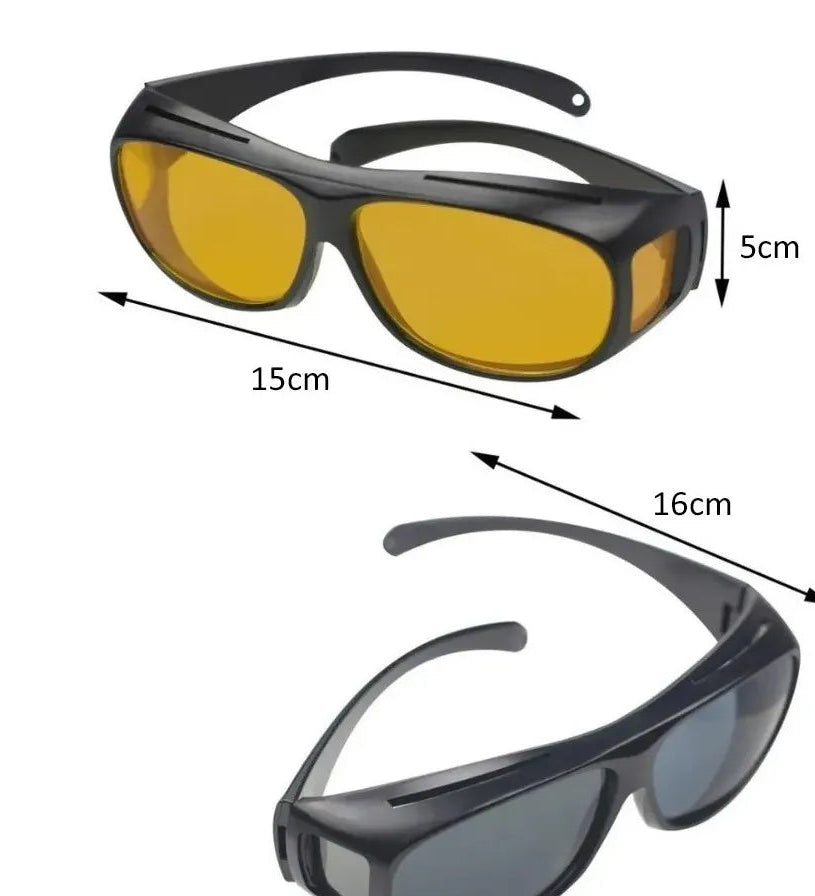 2 Lentes (Lentes Gafas Sol Polarizados + Lentes Vision Nocturna Manejar