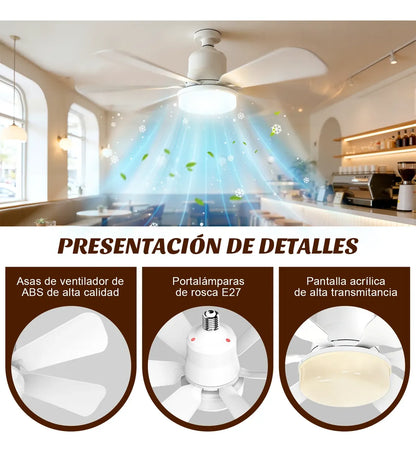Ventilador de techo con lampara y control Remoto