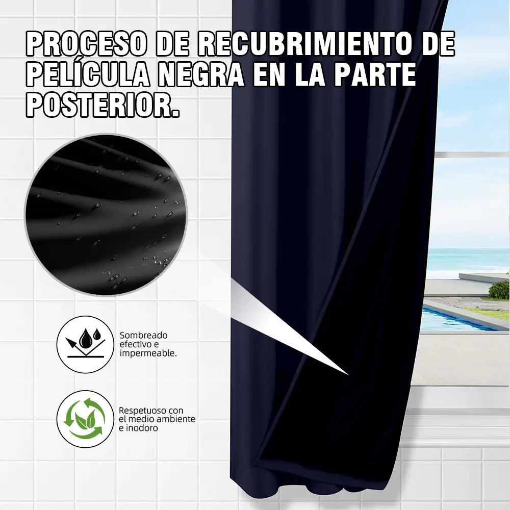 Cortina Blackout Para Ventana (Medida total de ambas cortinas 214 x 160 cm)