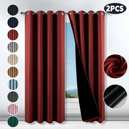 Cortina Blackout Para Ventana (Medida total de ambas cortinas 214 x 160 cm)