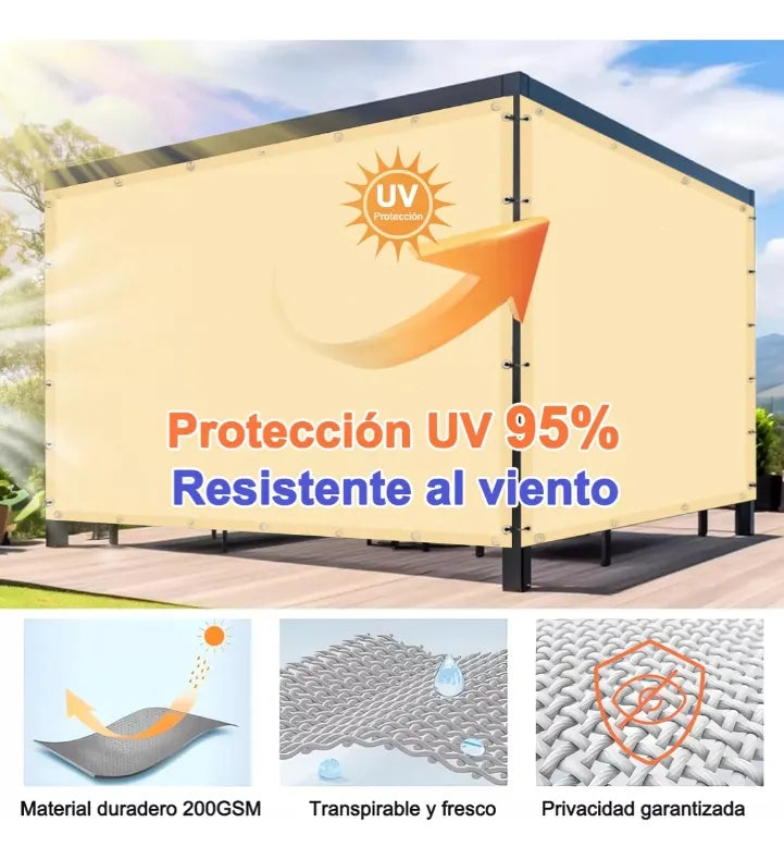 Malla sombra de 4x6 Metros (90 % De bloqueo de luz)