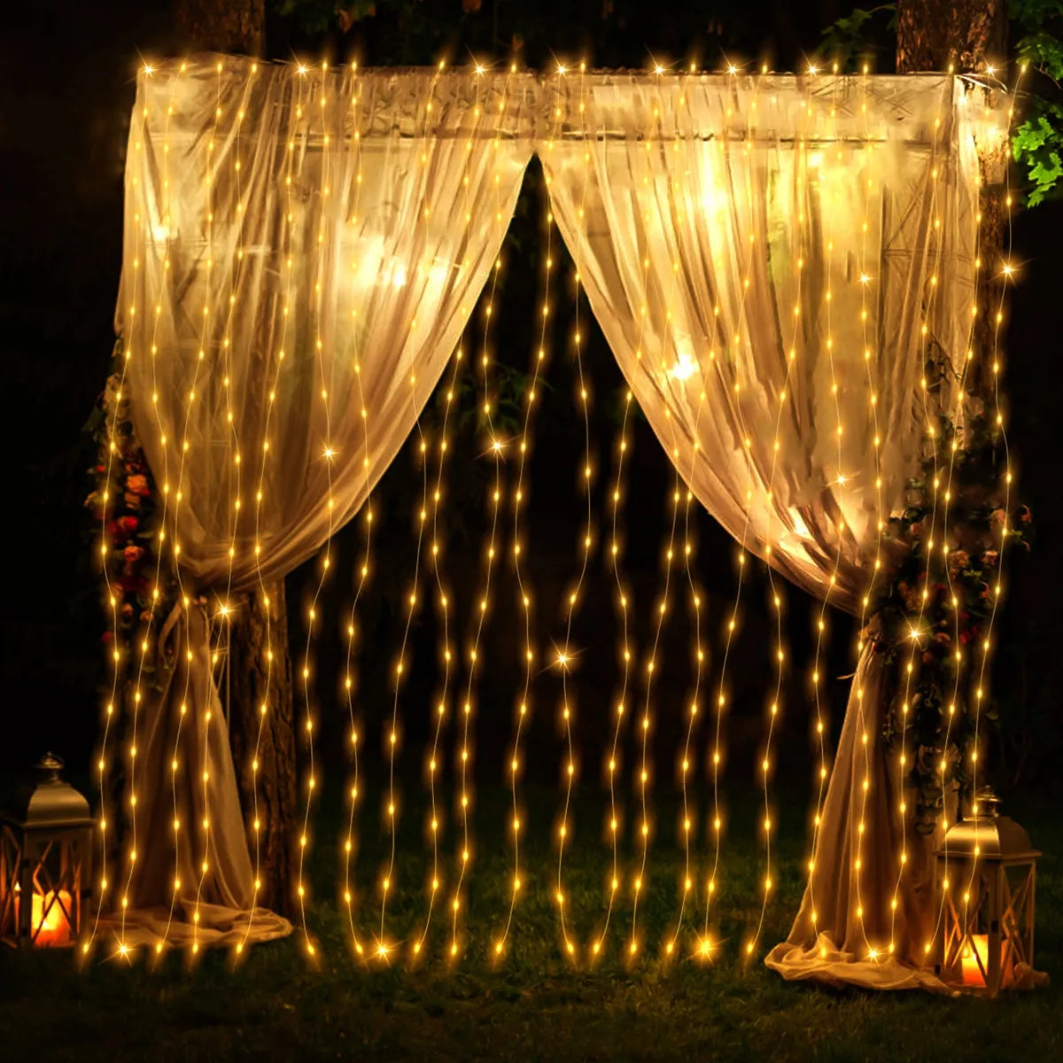 2 Cortinas de Luces Led Decorativas (Cada cortina mide 3x3m)