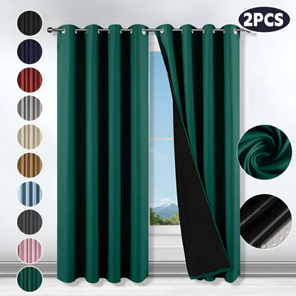 Cortina Blackout Para Ventana (Medida total de ambas cortinas 214 x 160 cm)