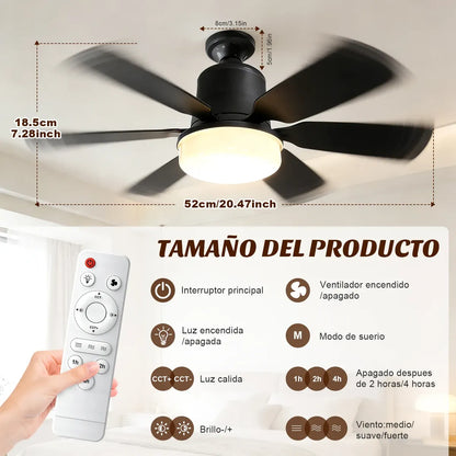 Ventilador de techo con lampara y control Remoto