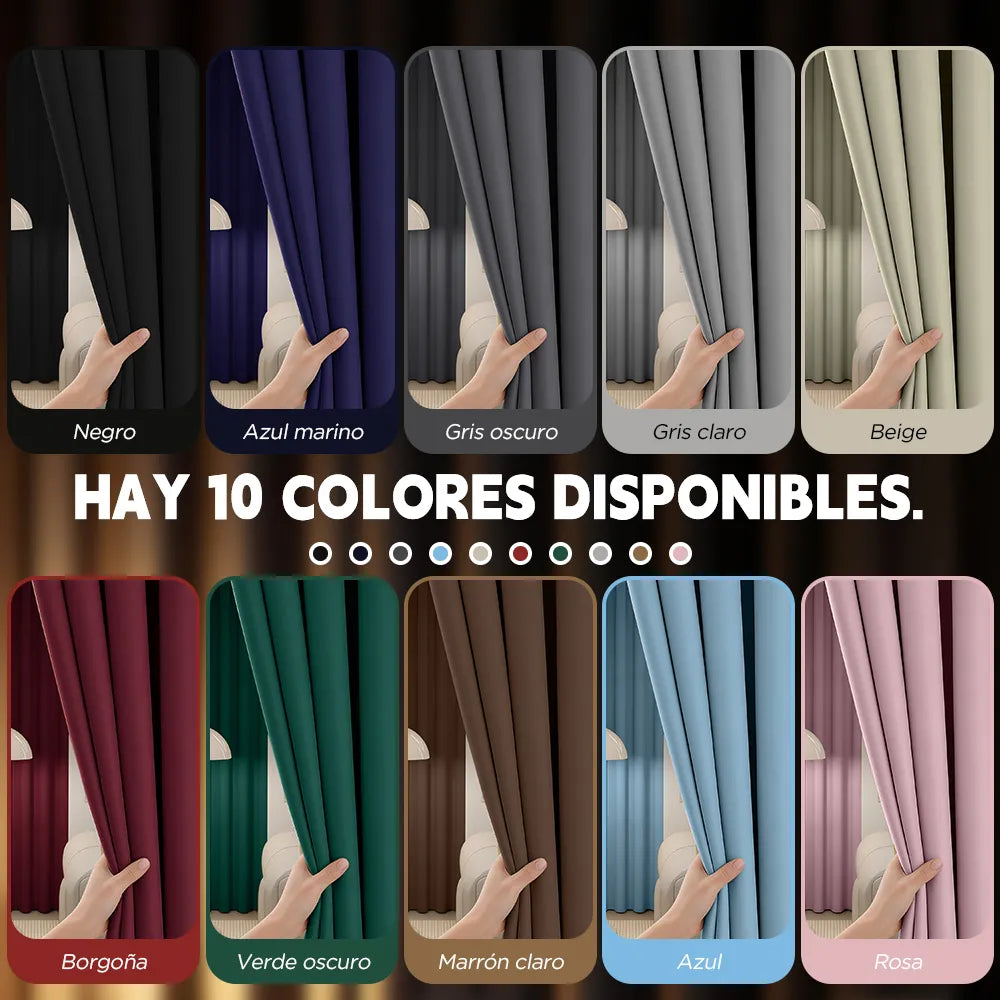 Cortina Blackout Para Ventana (Medida total de ambas cortinas 214 x 160 cm)