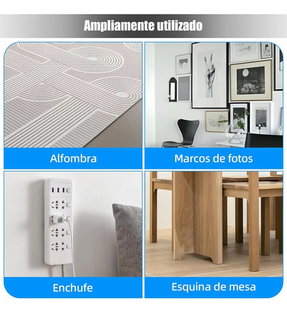 CINTA ADHESIVA DOBLE CARA LAVABLE Y REUTILIZABLE (20mts)