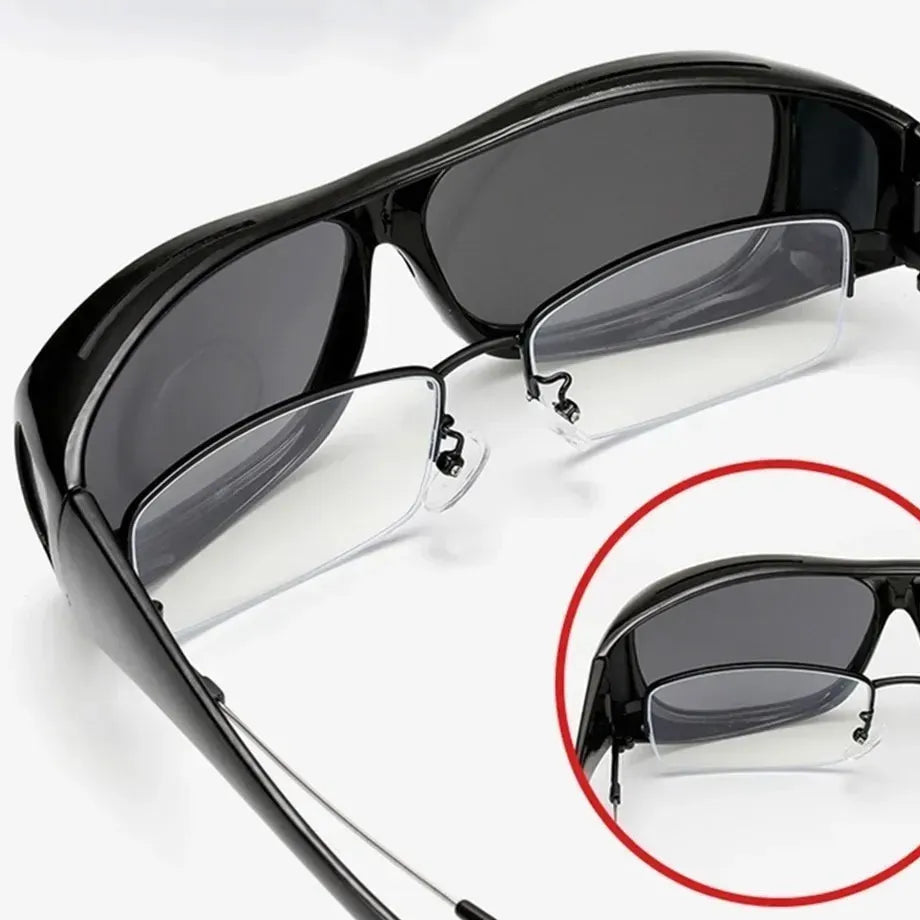 2 Lentes (Lentes Gafas Sol Polarizados + Lentes Vision Nocturna Manejar