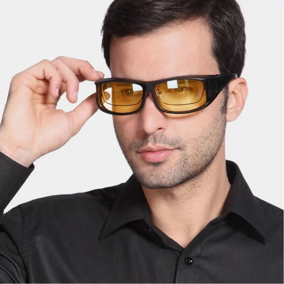 2 Lentes (Lentes Gafas Sol Polarizados + Lentes Vision Nocturna Manejar