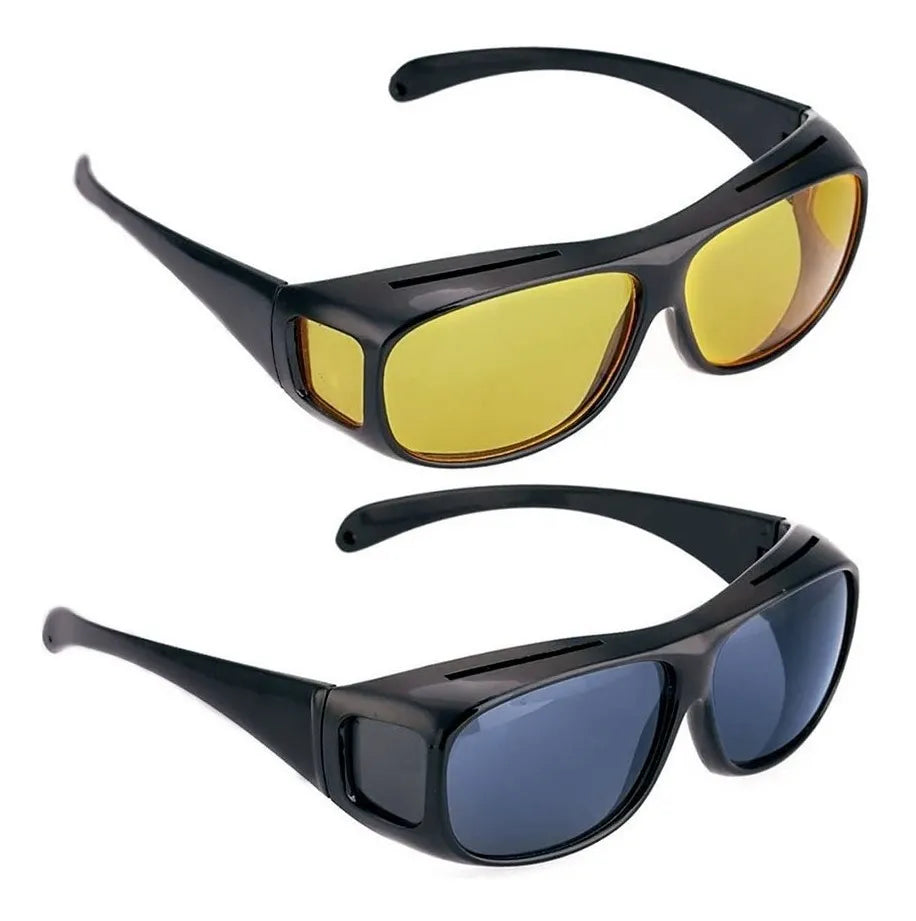 2 Lentes (Lentes Gafas Sol Polarizados + Lentes Vision Nocturna Manejar