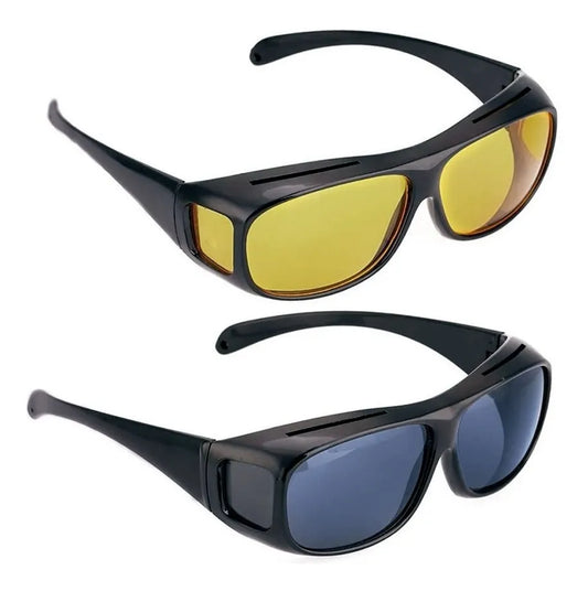 2 Lentes (Lentes Gafas Sol Polarizados + Lentes Vision Nocturna Manejar