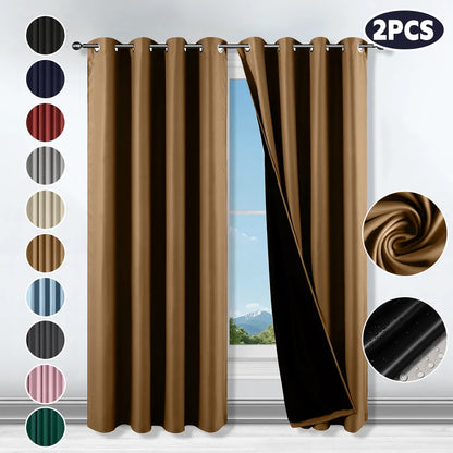 Cortina Blackout Para Ventana (Medida total de ambas cortinas 214 x 160 cm)