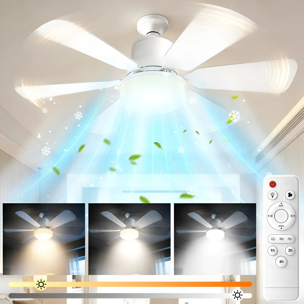 Ventilador de techo con lampara y control Remoto
