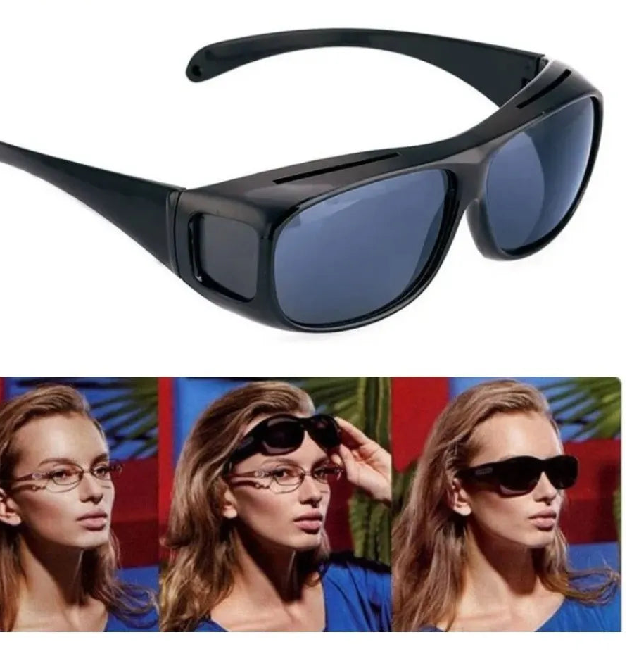 2 Lentes (Lentes Gafas Sol Polarizados + Lentes Vision Nocturna Manejar