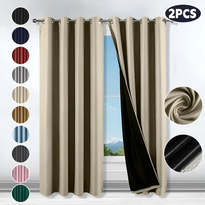 Cortina Blackout Para Ventana (Medida total de ambas cortinas 214 x 160 cm)