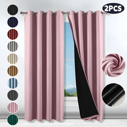 Cortina Blackout Para Ventana (Medida total de ambas cortinas 214 x 160 cm)