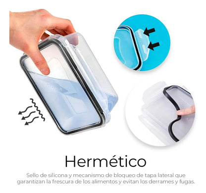 Recipientes 24 Pz Herméticos De Almacenamiento De Cocina Transparente